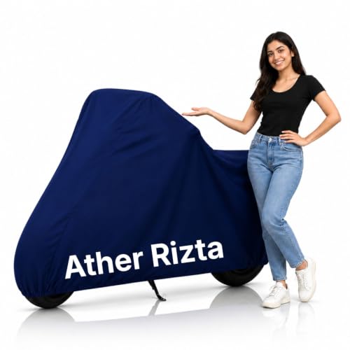 Image of Ultra-Protect Scooty Body Cover for Ather Rizta Cover| 100% Waterproof, Dustproof & Scratch Resistant | Heavy Duty Two Wheeler Covers with UV Protection, Heat Resistant | All Weather (Blue)