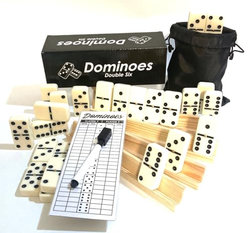 Dominó Doble 6, tamaño torneo, caja de madera miniatura 5