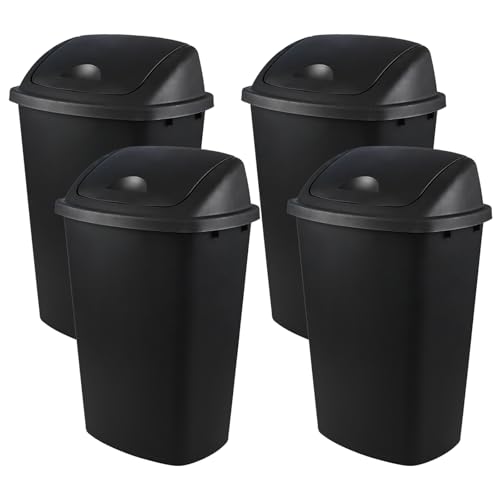Caneca de basura negra rectangular 13 galones 4 unidades