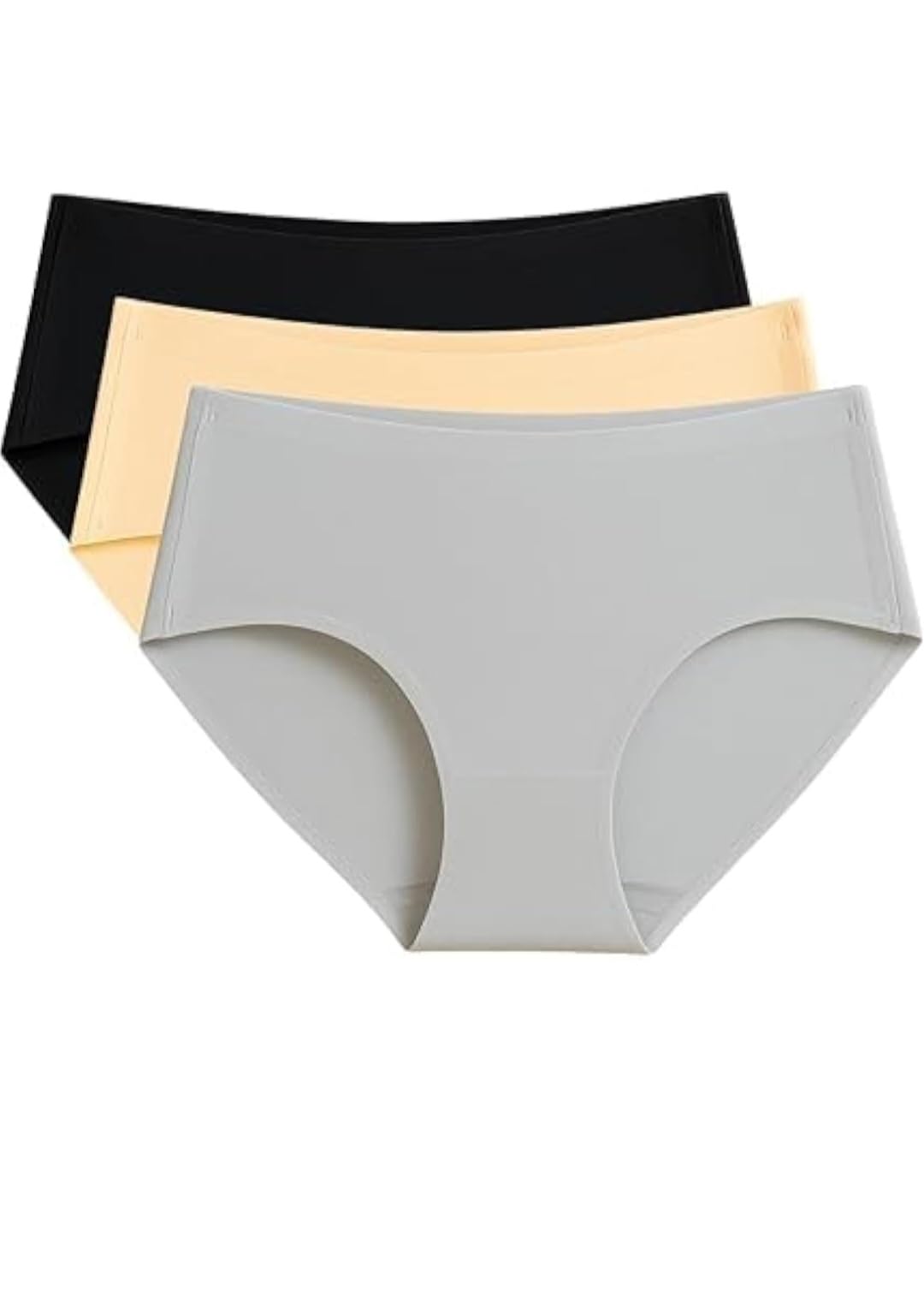 SHINOWHITE Women's Seamless Underwear - Soft, Breathable, Solid Color Traceless Ladies Slim Underwear for Girls Multicolour (Pack of 3)-image-41
