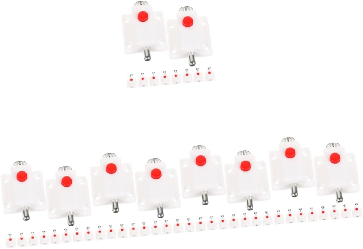 POPETPOP 50pcs Spring-Loaded Cabinet Door Latch Button Lock Cover for Secure Bathroom Stall and Cabinet Use