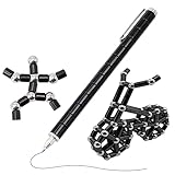 Magnetic Fidget Pen with 13 Rings - Decompression Magnet Pen, Creative Writing Toy, Stress Relief Gift (Black)