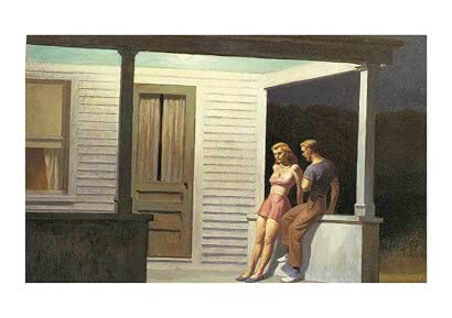 Spiffing Prints Edward Hopper - Summer Evening - Medium - Semi Gloss - Framed