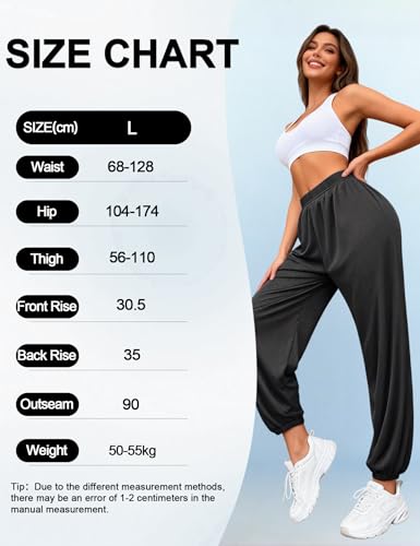 Image of Venzina Track Pants for Women Joggers Pants for Women 5C Ice Silk Cooling Tapered Slimming Ankle Pants with Elastic Waistband for Gym Workout Running Travel