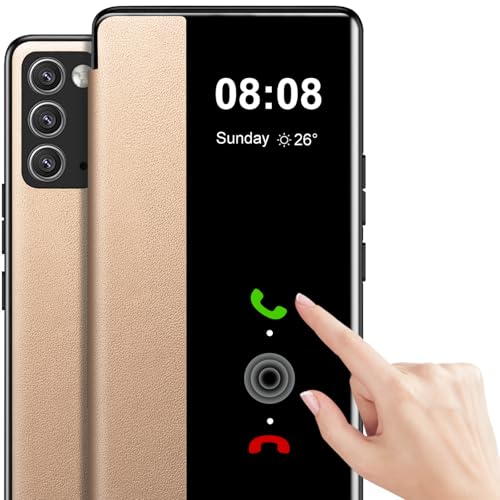 Étui Samsung S20 luxe finition cuir doré avec coque interne TPU