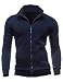 Produktbild SOMTHRON Herren Strickjacke mit Stehkragen und Reißverschluss Sportjacke Solid Cardigan Alltagsleben, Dunkelblau, M