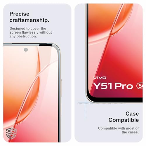 Image of Military-Grade Gorilla Tempered Glass For Vivo Y51 Pro (6.75 Inch) With Installation Kit | Edge to Edge Coverage | Black