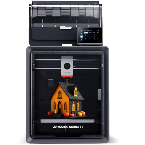 Anycubic Kobra S1 Combo 3D-Drucker Mehrfarbig, 600mm/s Hochgeschwindigkeitsdruck, Trocknen beim Drucken, Dreifach-Kühlsystem, Vollständig Geschlossene CoreXY-Struktur, Druckgröße 250 x 250 x