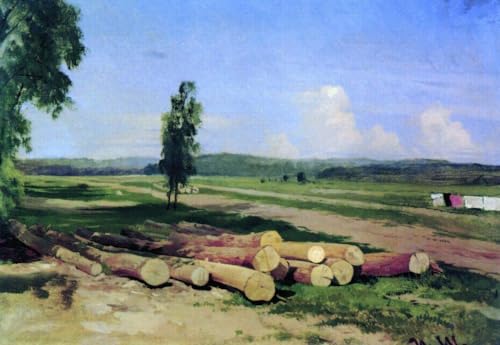 Peinture Ivan Shishkin Le Village Rouge | Impression Toile Haute Qualité