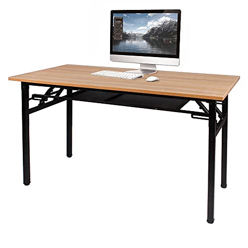 Need Folding Computer Desk with Storage Shelf, 47 inches Home Office Desk Folding Table Computer Workstation Desk, No Assembly Needed