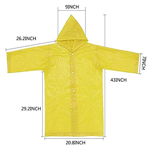 Image of V3E Kids Boys & Girls Portable PVC Lightweight Waterproof Emergency Raincoat with Hoods and Sleeves Perfect for Outdoor Activities (Yellow)-(Pack of 01)