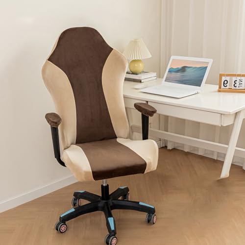 JinZao Funda Silla Gaming Elástica Antideslizante, Funda para Silla Gamer de poliéster Bicolor, Funda Silla Oficina con Reposabrazos Y Respaldo, Resistente al Desgaste y antiarañazos de Gato(B)