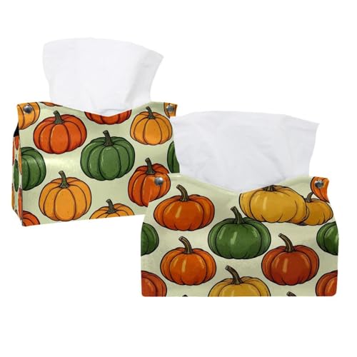 Helloween Pumkins_103 - Juego de 2 fundas para caja de pañuelos, dispensador de servilletas faciales para baño, cocina, dormitorio, oficina, hotel