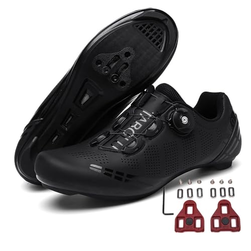 Treer Chaussures de Cyclisme Homme et Femmes Respirantes Chaussure VTT Chaussure Velo Route Hommes Chaussures Velo Route avec Crampons Antidérapants Semelle...