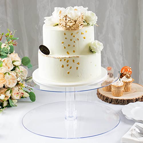 TABLECLOTHSFACTORY 1 Tier 16 inch Acrylic Crystal Glass Clear Cupcake Dessert Decorating Stand For Birthday Xmas Party Wedding