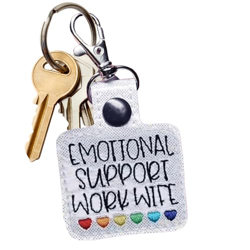 Decorhome Llaveros con corazones de iris, llaveros de apoyo emocional - Llaveros bordados creativos con apoyo emocional,Llavero bordado para, Esposa trabajadora, Siehe Beschreibung