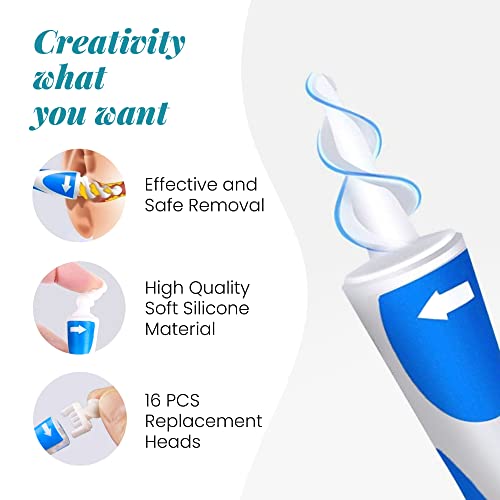 Waxiway Q-Grips Ear Wax Remover Kit | 3-In-1 Ear Cleaner + Silicone Ear Wax Removal Tool W/ 16 Replacement Ear Cleaner Spiral Tips | Reusable Q Grip Earwax Removal Kit Safe For Adults, Kids & Toddlers #TOP1
