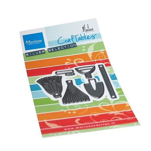 Marianne DesignCraftables, Garden Tools by Marleen, for Paper Craft Projects, Silver or White, One Size