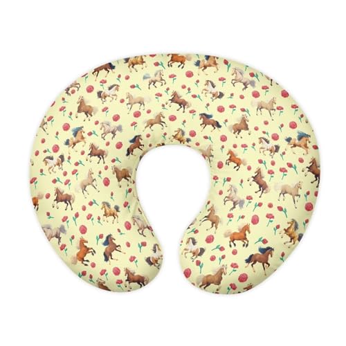 XXQGOMG Nursing Pillow Cover Horse Pattern Breast Feeding Pillows for Babies Boys & Girls Soft Breathable Nursing Pillow Case U Shaped Nursing Pillow Slipcovers for Breastfeeding Mom