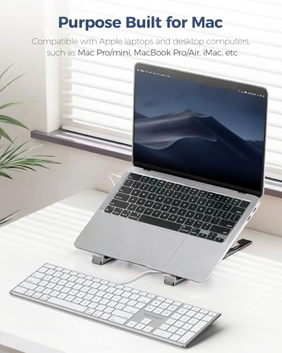 Image of TECKNET Wired Keyboard for Mac, USB & Type-C Dual Interface, Silent Click | Ultra-Slim Keyboard, Full Size with Numeric Keypad, Compatible with Apple MacBook Pro /Air, iMac Pro /mini