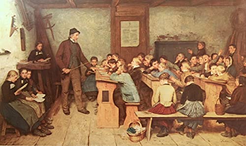 Impression d'affiches l'école du village Albert Anker déco murale tableau toile