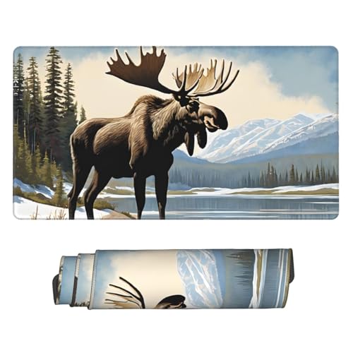 Tapis de souris de jeu mignon motif cerf pour organiser votre bureau d'ordinateur