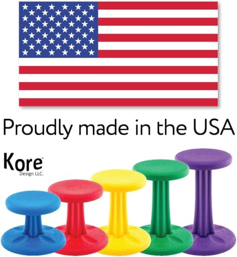 Image of KORE Design Wobble Stool Chair, Girls + Boys Kid Desk Stools, Ergonomic Small Office Chairs, Flexible Seating for Active Child, ADD /ADHD, Classroom, School, Home, Kids (14in), Age 6-7 yrs, Orange