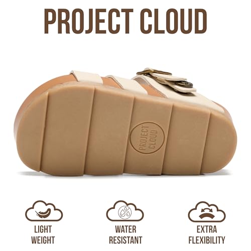 Image of Project Cloud Kids Sandals for Girls - Girls Sandals with Adjustable Buckle Closure, Comfortable Plush & Soft Insole w /Wedge Design Non-Slip Outsole
