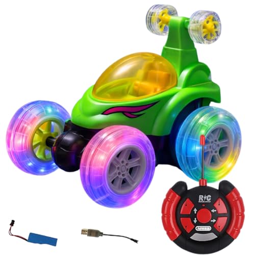 Image of Rechargeable 360 Rotation RC Stunt Car for Kids - Dual-Sided High-Speed Remote Control Car with LED Lights, Mist Spray & Music | Flips, Spins & Drift Toy Vehicle for Boys(stun twith Smoke)
