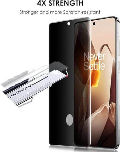 Image of SHILD Privacy UV Tempered Glass for OnePlus 13 (6.82 Inch) | Anti-Spy Curved Screen Protector | 9H Hardness | Ultrasonic Fingerprint Compatible | HD Clarity | Bubble Free UV Installation | Case Friendly