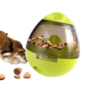 Zellar Treat Dispensing Dog Toy – Dog Treat Ball/Food Dispenser/Interactive Toys/Slow Eating Treat Ball for Small Medium Dogs and Cats (Green)