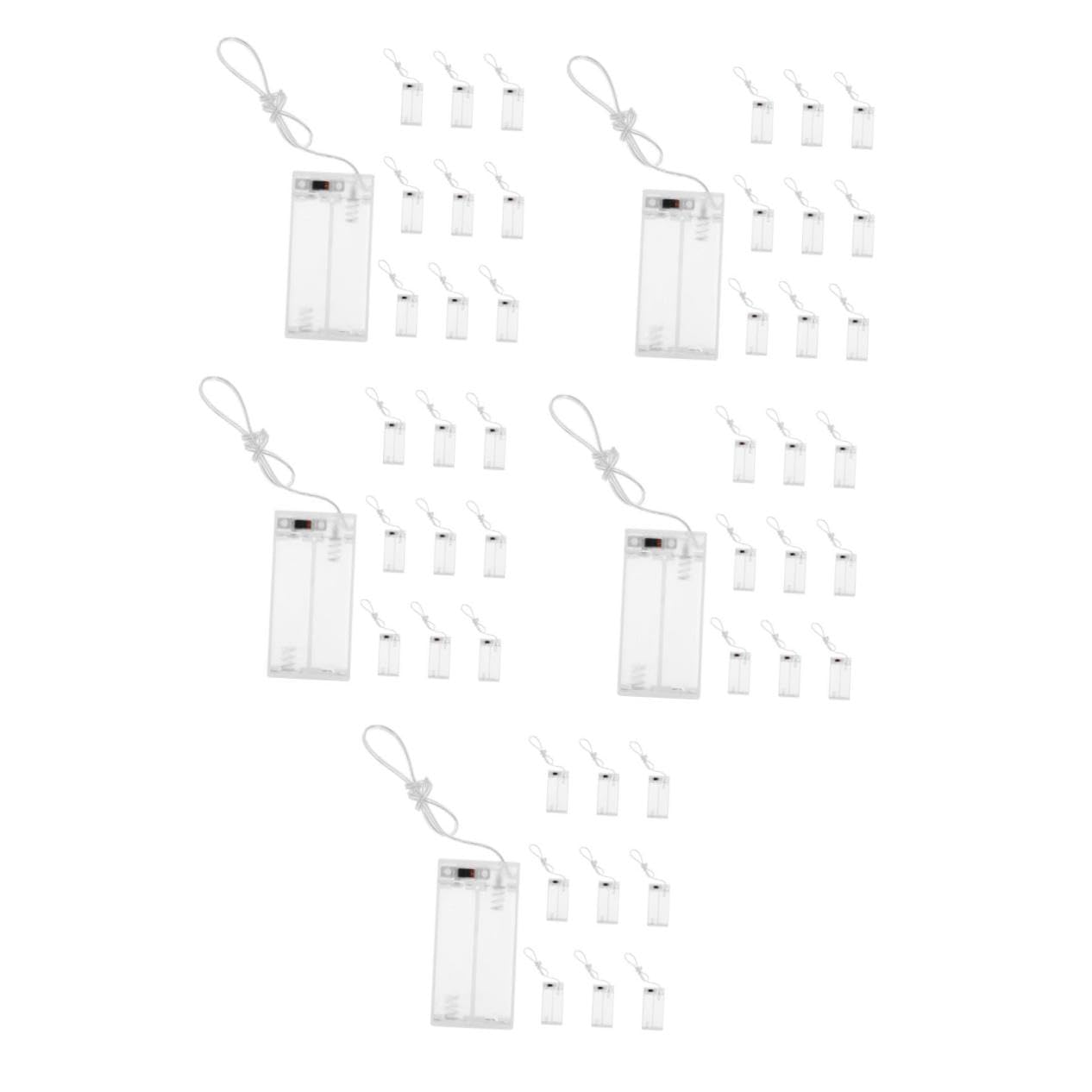 BESPORTBLE 5 Set Stringa Di Luce Contenitore Per Batterie Supporto Per Batterie Vuoto Custodia Per Supporto Per In Plastica Per Di Ricambio 10 pezzi * 5