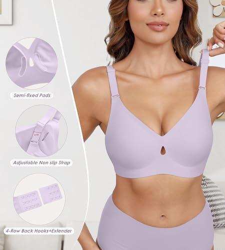 Image of DEANGELMON Bras for Women No Underwire Wireless Push Up Bras - Seamless Full Coverage Bralettes Comfortable Everyday Bra