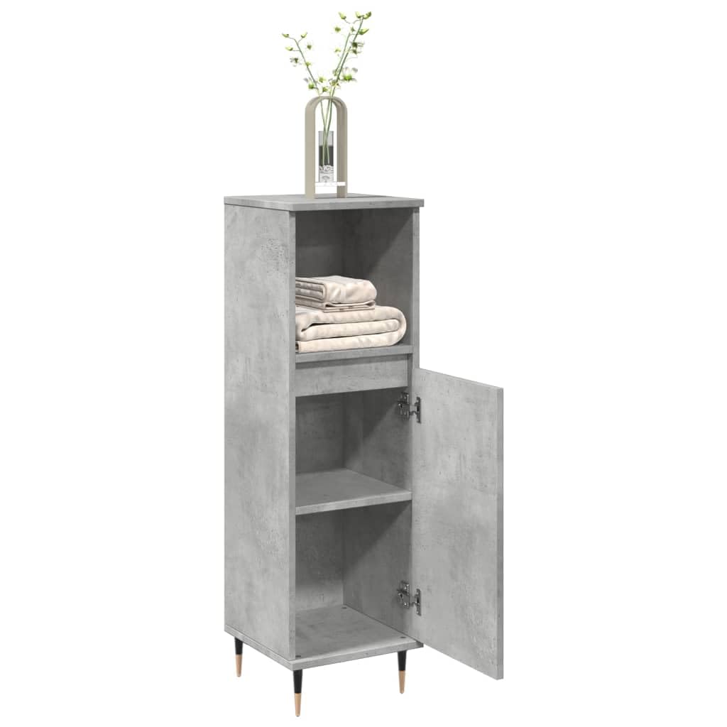 ShGaxin 857204 szafka łazienkowa, sklejka, betonowa, szara, 30 x 30 x 100 cm, meble łazienkowe, pomocnicza szafka łazienkowa, meble łazienkowe