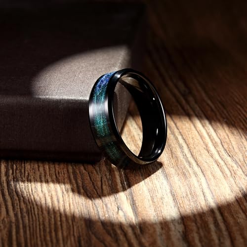 Tungsten Rings for Men,8mm Width Black,High Polished Wedding Band for Man,Personality Fashion Jewelry,Men's Galaxy Collection Ring,Mens Promise bands,7-14 Size,Gift Box3
