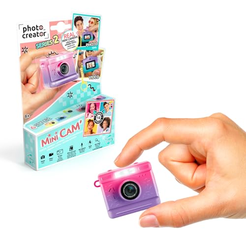Canal Toys Photo Creator – Mini Appareil Photo Enfant Rose & Violet – Photo & Vidéo Numérique, 14 Filtres, Flash, Micro et Porte-clés – Caméra Enfant...