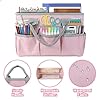 HarvMax Craft Organizer Tote Bag, Art Bags for Supplies, Teacher Handle Tote Organizer, Art Supply Case with Pockets and Handles, for Organizing Crafts, Artwork, Paper, and Books, Pink #2