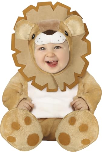FIESTAS GUIRCA | Fantasia de leão bebé (18-24 meses) - capuz, macaco e pés - disfarces de animais para Halloween, carnaval e festas de disfarces - ideal para bebés unissexo - castanho