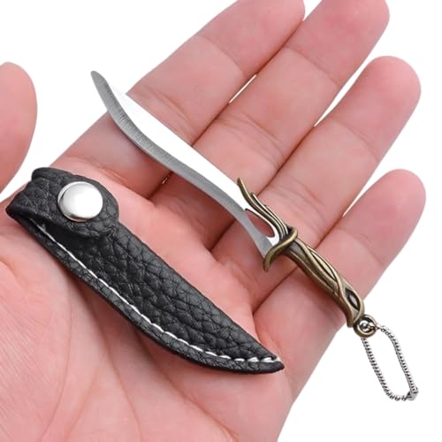 Image of Mini Sword Keychain with Sheath - Collectible Knife Shape Keyring for Men & Women, Unique Gift Accessory