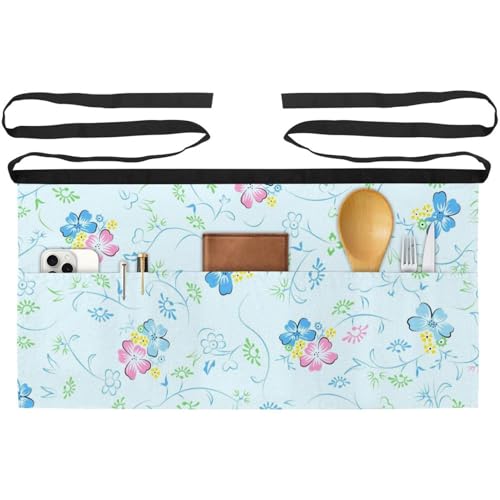 Lot de 3 tabliers courts de chef multicolore avec poches pour restaurant et travail