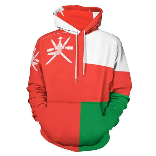 Sweat à capuche Oman motif drapeau vêtement sport unisexe grande taille
