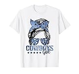 Messy Bun Cowboys Girl Sport Fan Men Women Girls Kids T-Shirt