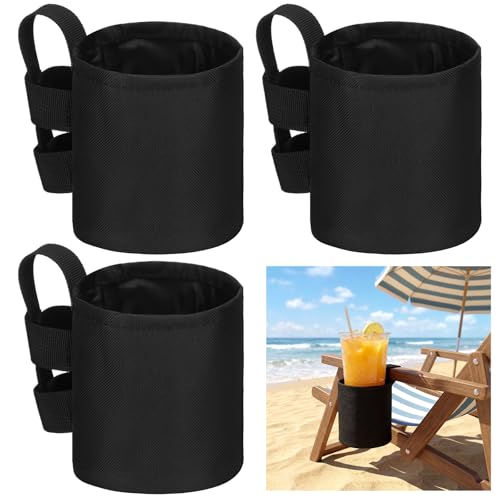 Patelai 4 Pack Beach Chair Cup Holder Camping Chair Drink Holder, Portable Universal Water Bottle Organizer Accessories for Outdoor Beach Camping Lawn Fishing Pool Patio Loungers