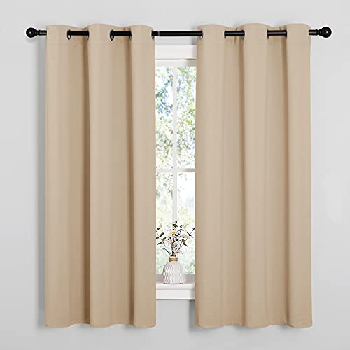 Image of NICETOWN Room Darkening Draperies Window Curtain Panels, Thermal Insulated Grommet Room Darkening Curtains for Bedroom (Biscotti Beige, 2 Panels, W42 x L48 -inch)