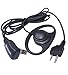 Arama B108L02 Pro D Shape Ear Hook Earpiece Headset with PTT & Mic for Midland Alan Dual pin 2 Way Radio