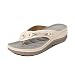 Valink Sommer Damen Sandalen,2022 Metall Sandalen Weiches Kissen Flip Flops Tanga Sandalen Hausschuhe Casual Orthopädische Sandalen