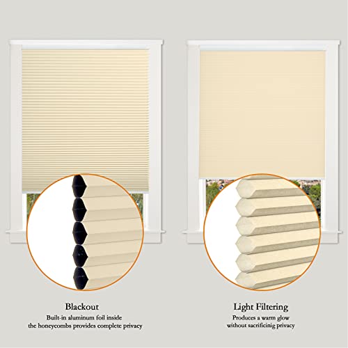 Persilux Custom Size Cellular Window Shades Cordless Light Filtering Honeycomb Window Blinds Waterproof Uv Protection Blinds For Windows, Home And Bedroom Ivory #TOP4