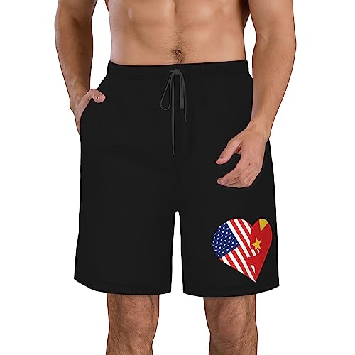 Short de bain homme drapeau américain et motif tigre confort plage