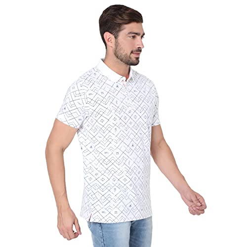 Image of Spykar Mens Cotton White Printed T-Shirt