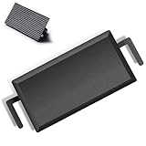 Universal Large Carbon Steel Griddle for Outdoor Gas Grill, Induction, Gas/Electric Stove, and Oven, Double Burner Griddle Comes with Grill Press, Pre-seasoned Nitride Coating Process